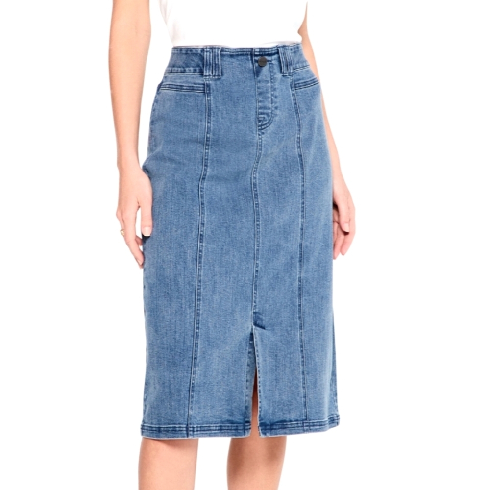 NIC+ZOE Blue Denim Midi Skirt